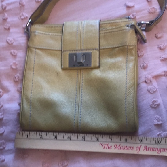 TIGNANELLO Yellow Pebble Leather Crossbody - Picture 10 of 11
